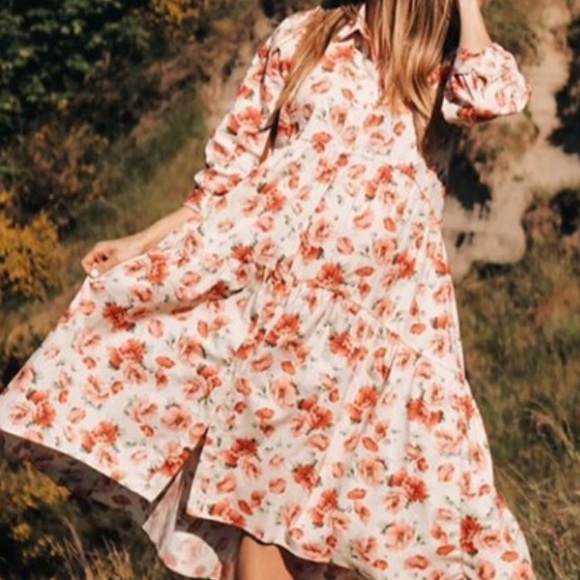 Floral Dress with asymmetrical hem. Zara💥Size Med - Picture 3 of 10